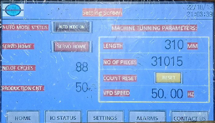 Angle Board Cutting Machine Automation using Single Axis Servo and PLC System project